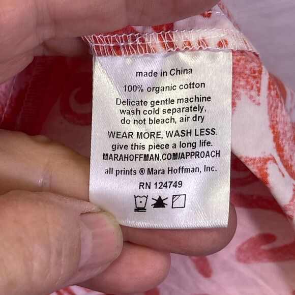 Mara Hoffman Red Floral Adonia Paisley Printed Puff Sleeve Wrap Midi Dress XS - Picture 5 of 9